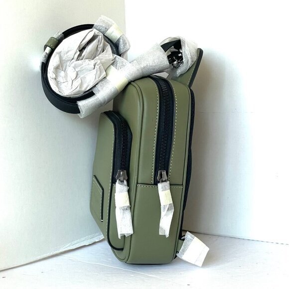 Coach Racer Sling Pack Army Green Leather Small Crossbody Shoulder Bag CU252 ORG - Picture 7 of 12